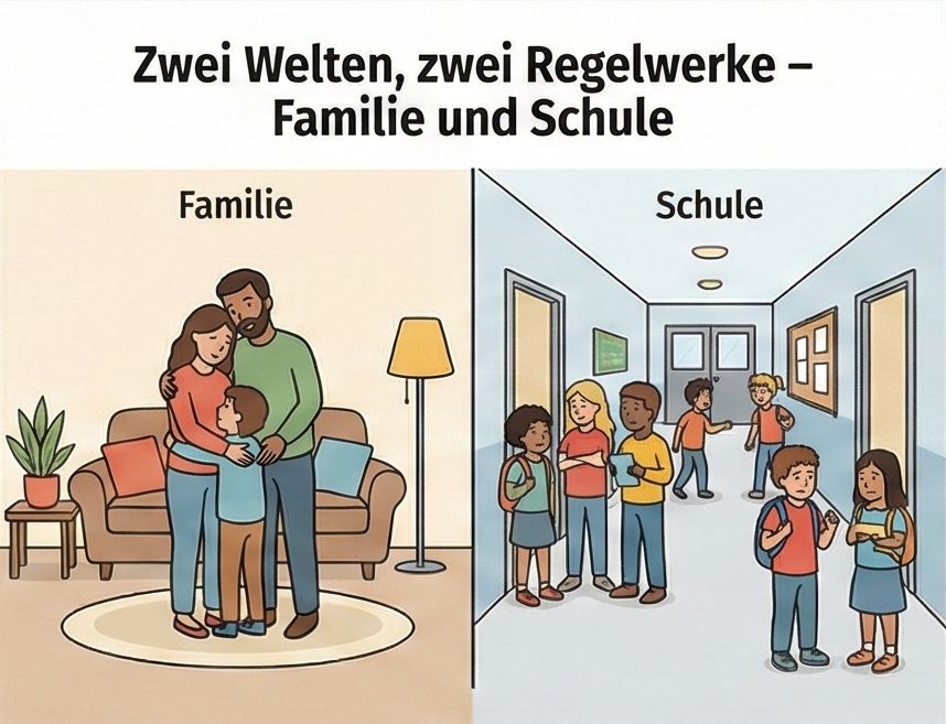 Zwei Welten: Familie und Schule