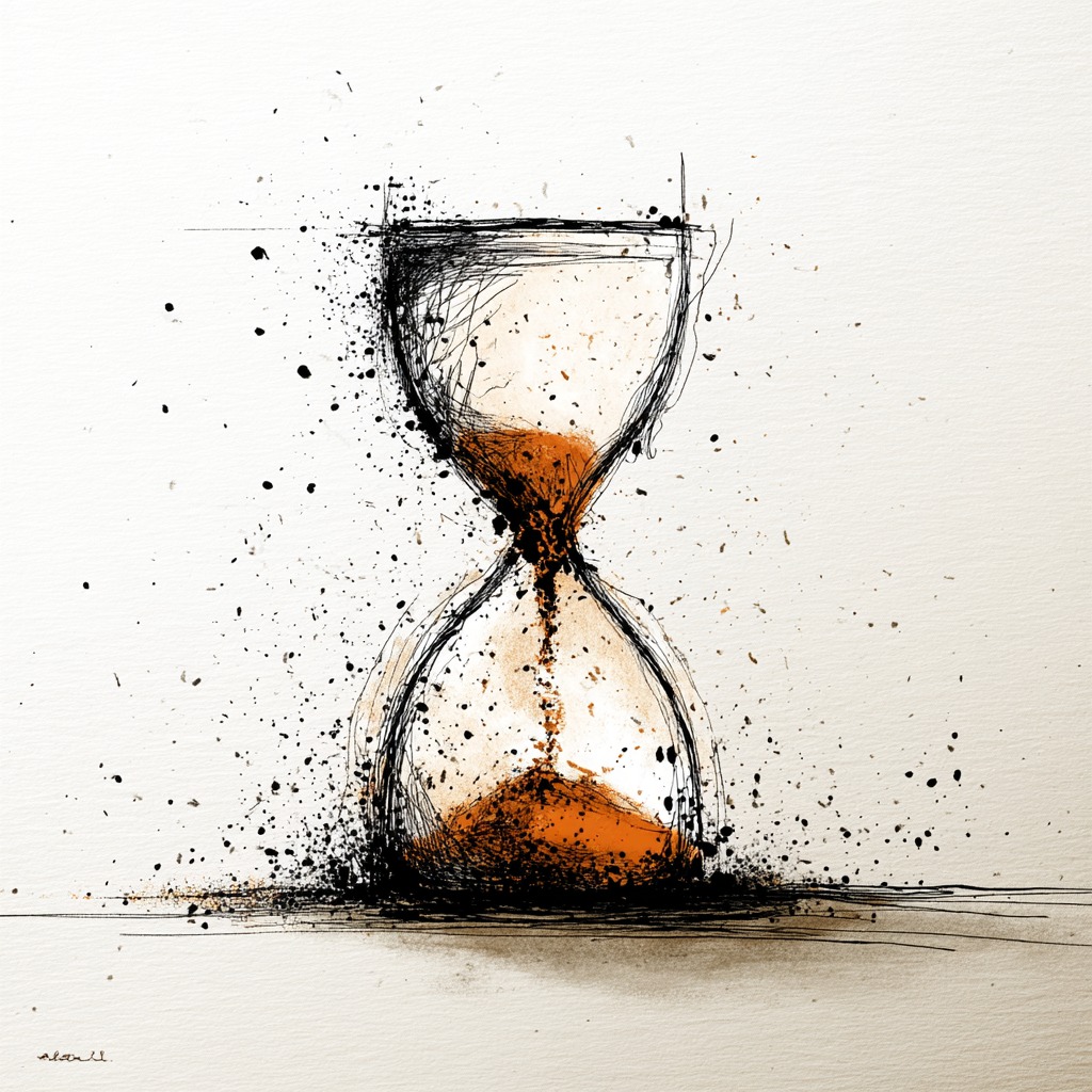 Abstrakte Sanduhr oder Zeit-Skizze